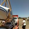 Oops. Loading her up to return to Jabiru factory after prang.
 Sept 2009